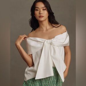 Anthropologie Mare Mare Off Shoulder Bow Top